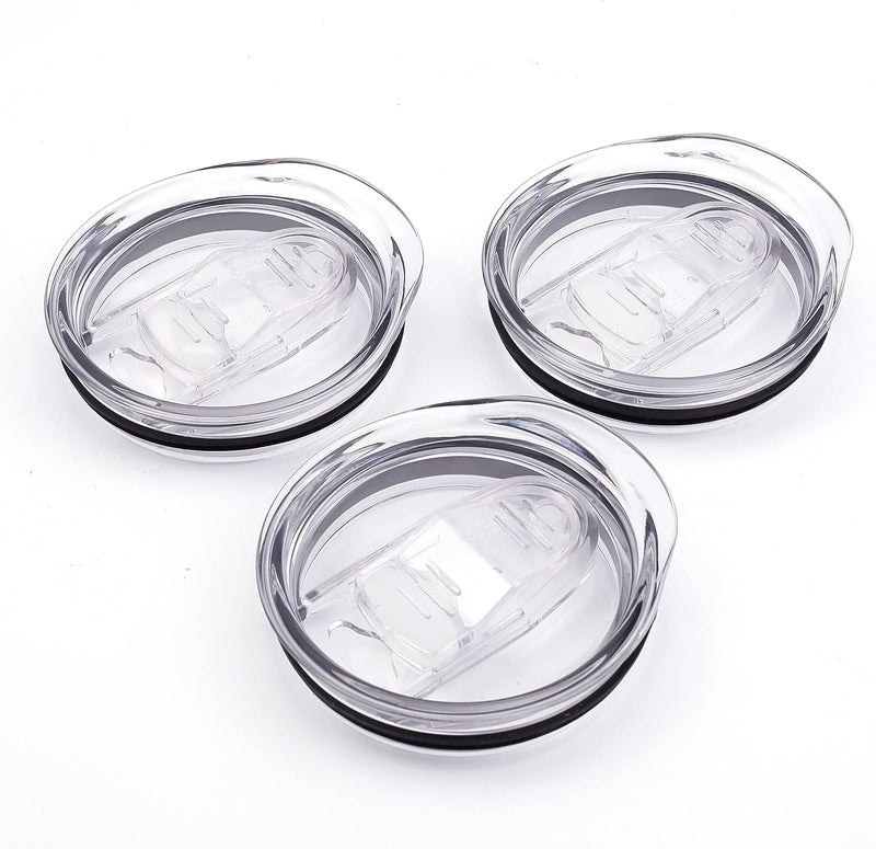 Engorgio 20oz Skinny Tumbler Replacement Lids 3 Pack,2.75in Cup Mouth Compatible with YETI Rambler and More Tumbler Cups，Spill Proof Splash Resistant Silicone Sliding Covers. - Image 1